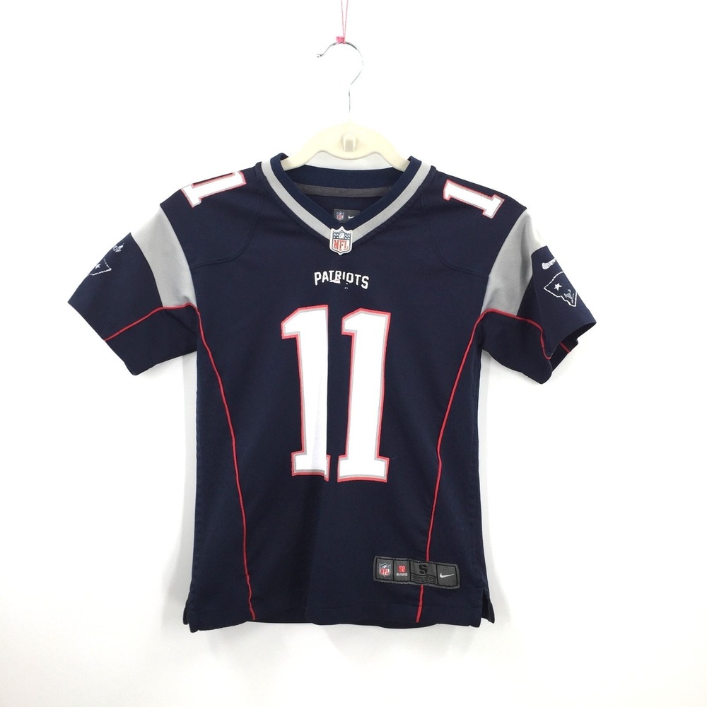 NFL Patriots Jersey top 11 Edelman‎ pullover v-neck shirt genuine nike S READ